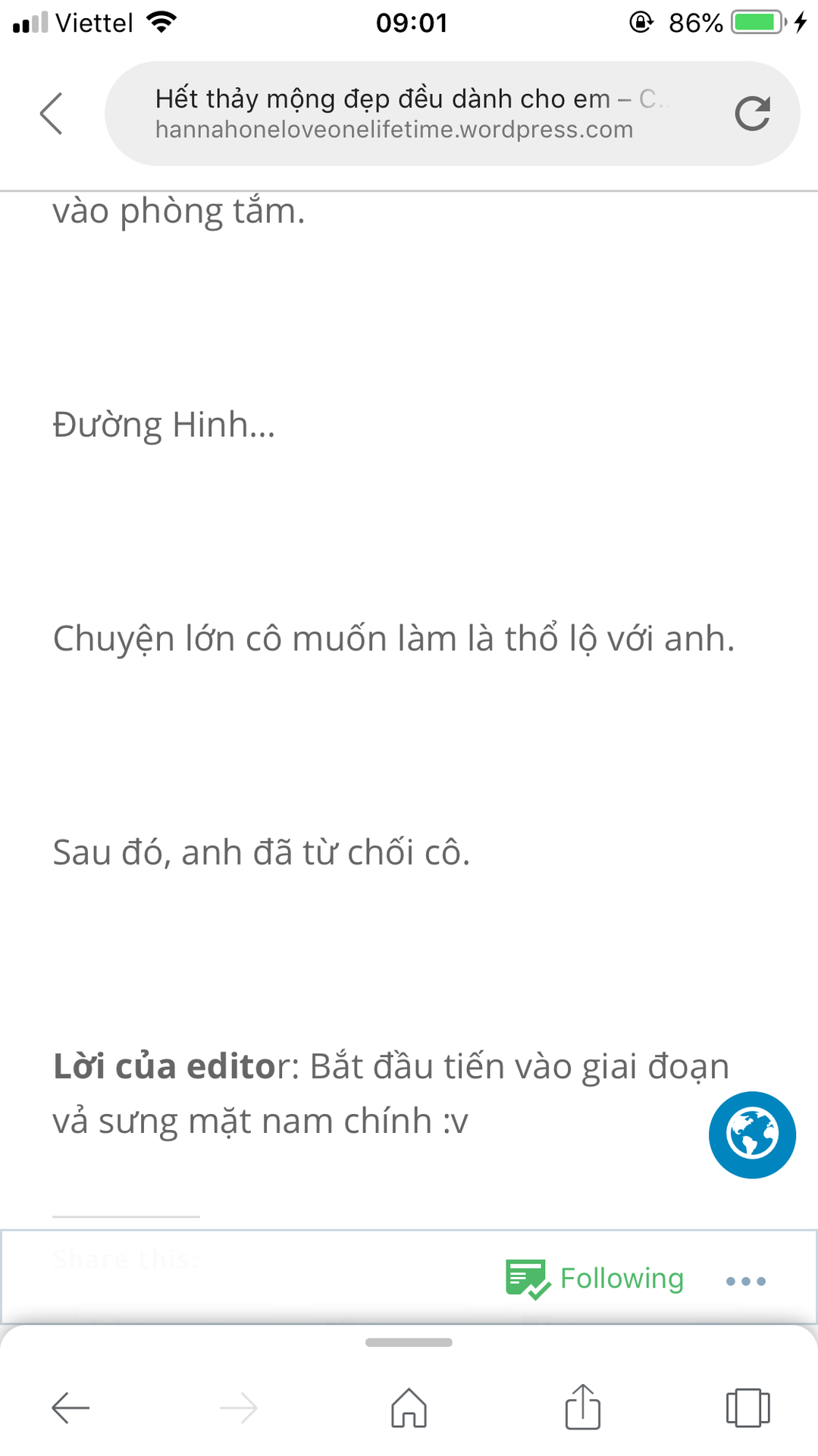 Phần II icon đầu heo icon nắm đấm icon mỉm cười icon tạm biệtEditor HannahHôm nay Đường Vực người mà tôi yêu thầm trong suốt hơn ba năm qua đã từ chối tôi