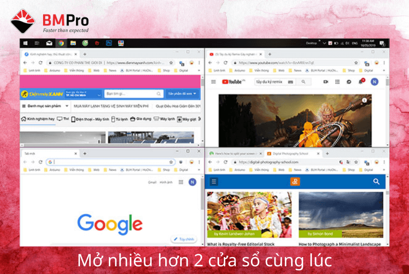 Mở nhiều hơn 2 cửa sổ cùng lúc trên máy tính